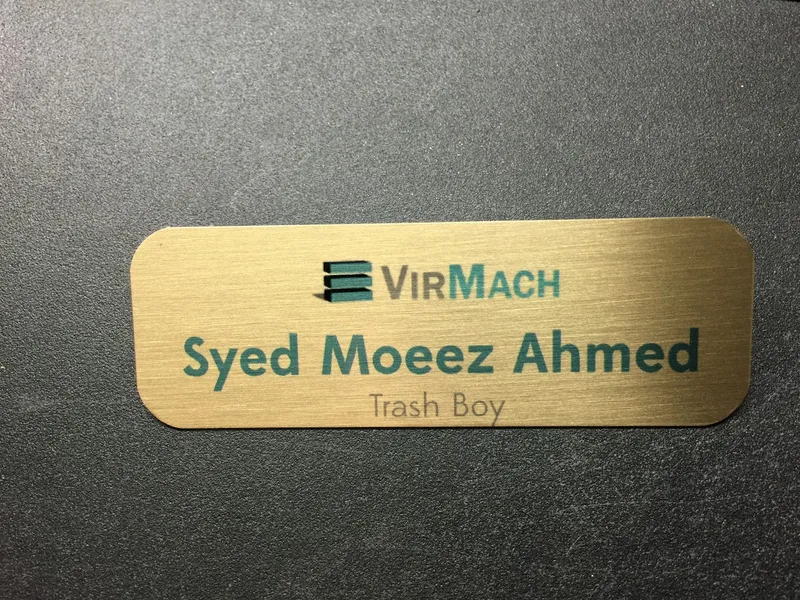 Brushed gold tag