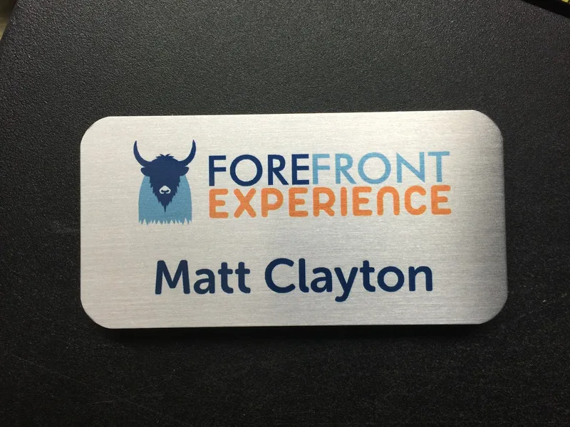 Brushed silver tag