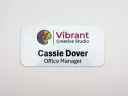 Printed white metal name tag