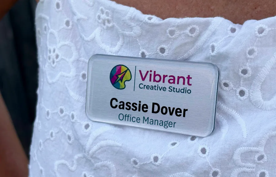 A finished nametag made by Nametag Ninja
