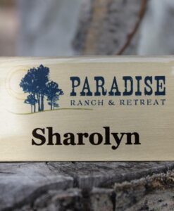 Brushed gold metal nametag with tag armor