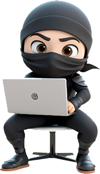 Ninja with laptop