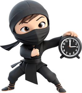 Ninja holding a clock
